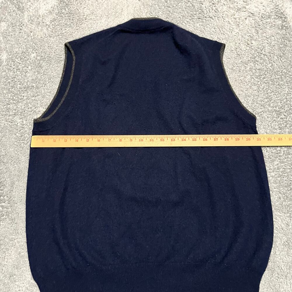 Mark Shale Sweater Vest Mens Large Blue Cashmere Grandpa - Picture 4 of 6